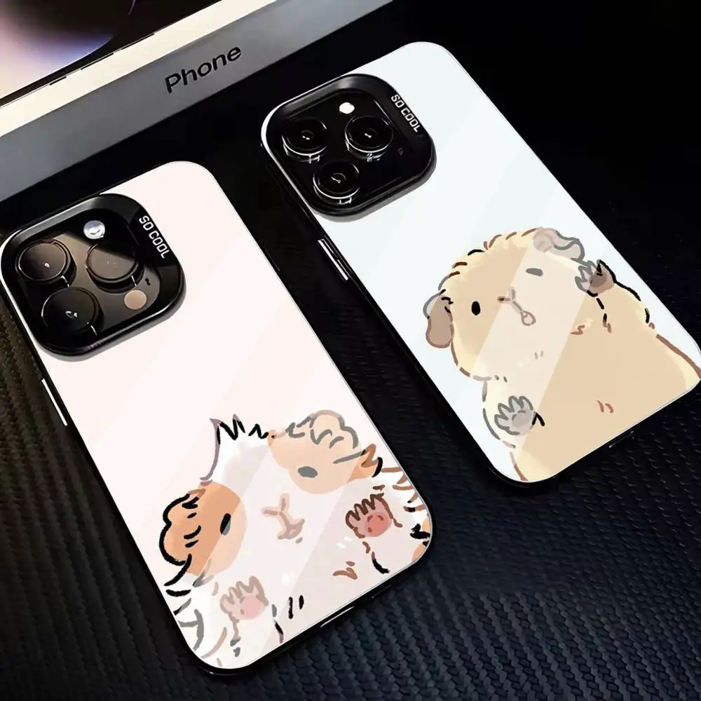 

Cute pet Phone Case For iPhone17,16,15,14,13,12,11 Plus,Pro Max Black Matte Shockproof Cover