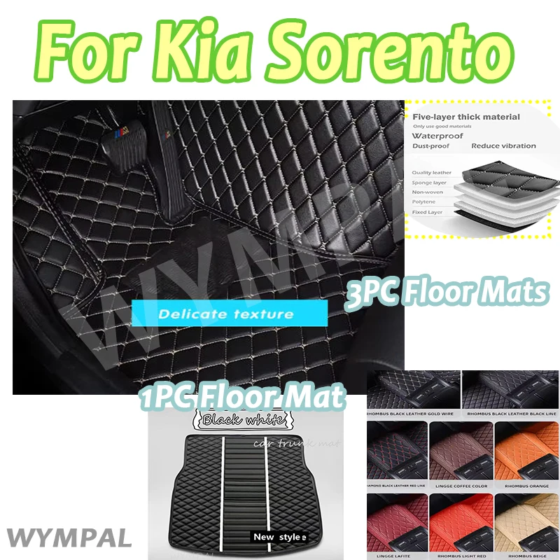 

Luxury Custom Car Floor Mats For Kia Sorento Seven Seats 2009 2010 2011 2012 Pads Automobile Carpet Cover Interior Accessories