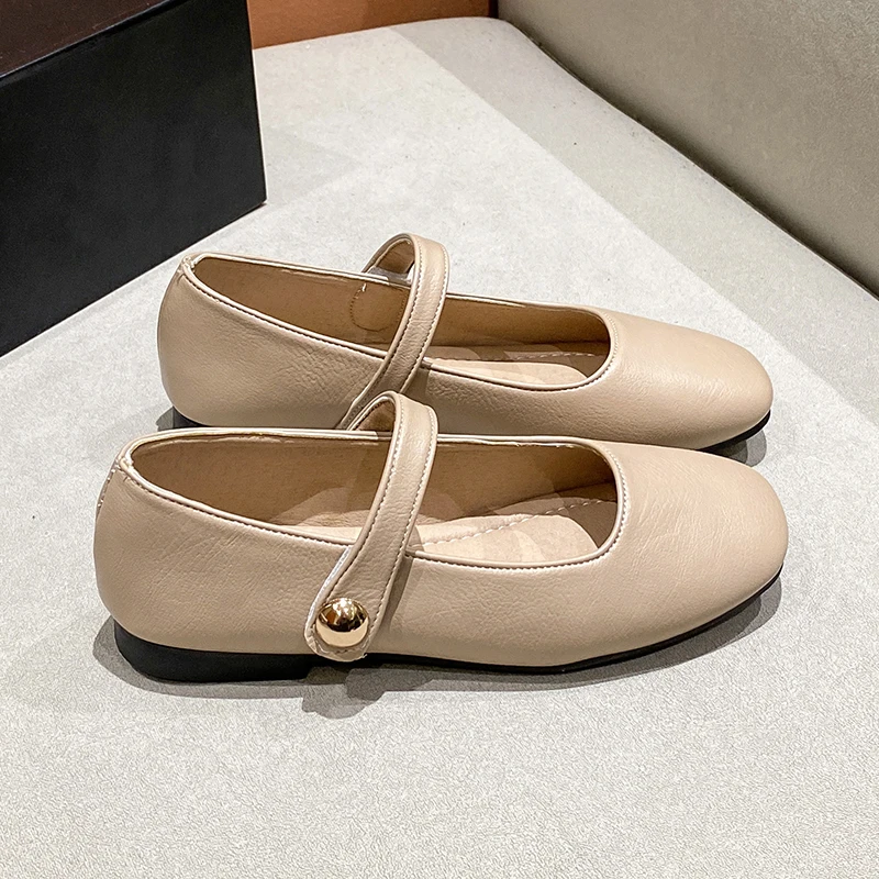 Casual Women's Shallow Mouth Autumn Dress Flat Shoes Women's Square Toe 2024 Hot Selling Autumn and Summer Casual Buckle Belts