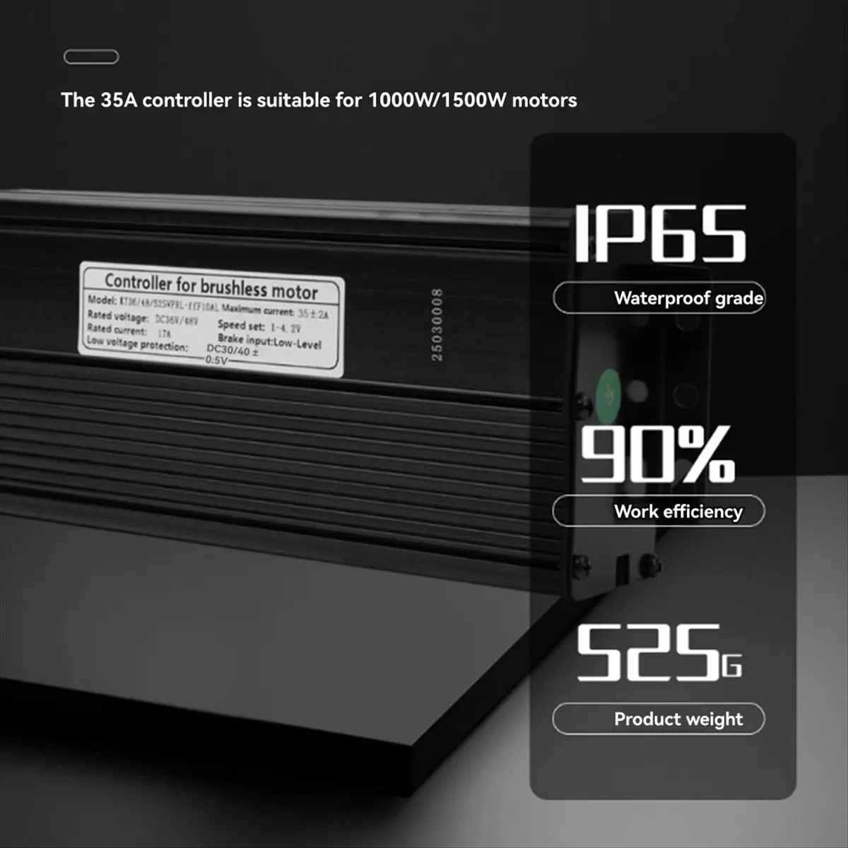 

AB31 EBike Controller KT-35A 36/48V/52V 12 Tube Sine Wave Controller Waterproof Plug for Ebike Motor Conversion Accessories