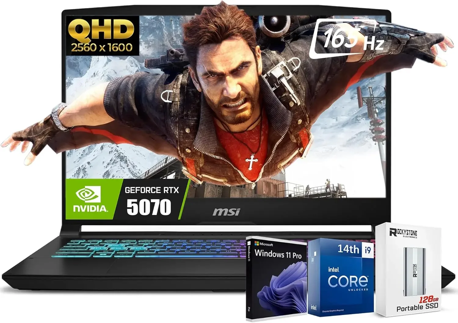 

MSI Katana HX Gaming Laptop 15.6 165Hz QHD+ IPS 24-core i9-14900HX RTX 5070 64GB DDR5 4TB SSD RGB Keyboard Win 11 Pro