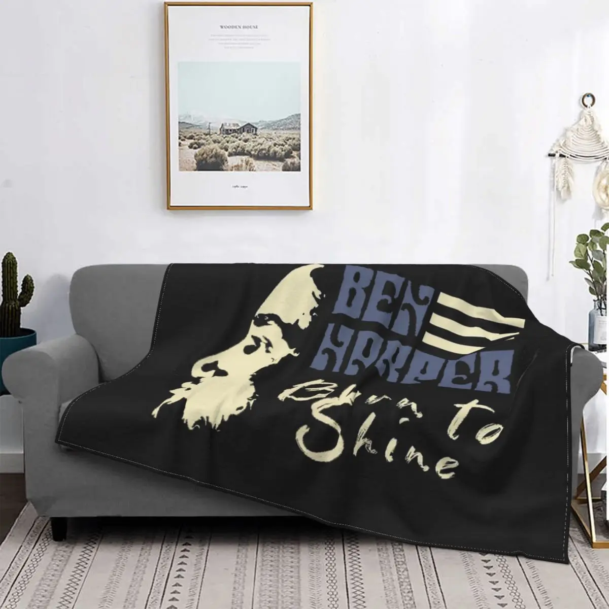 Ben Harper Blanket Plush Autumn/Winter Burn To Shine Graphic Ultra-Soft Throw Blankets For Car Travel Plush Thin Quilt