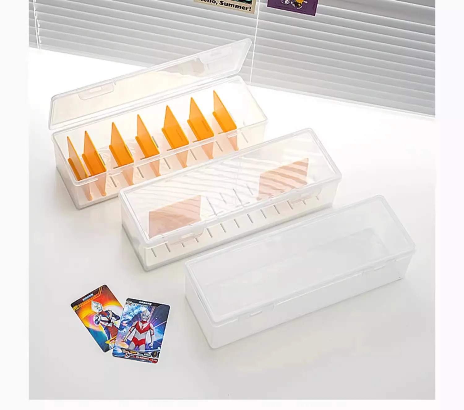 صندوق منظم مقسم جديد من البلاستيك الشفاف لعام 2025 يحمل أكثر من صندوق تخزين بطاقات الألعاب مع مقسم قابل للتعديل للبطاقات #2