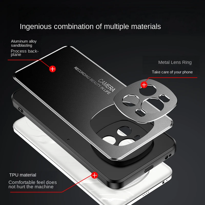 Aluminum Alloy Sandblasted Back Plate Phone Case for Honor Magic 7 6 5 4 Pro Magic 5 4 Lite 5G Metal Camera Protect Back Cover