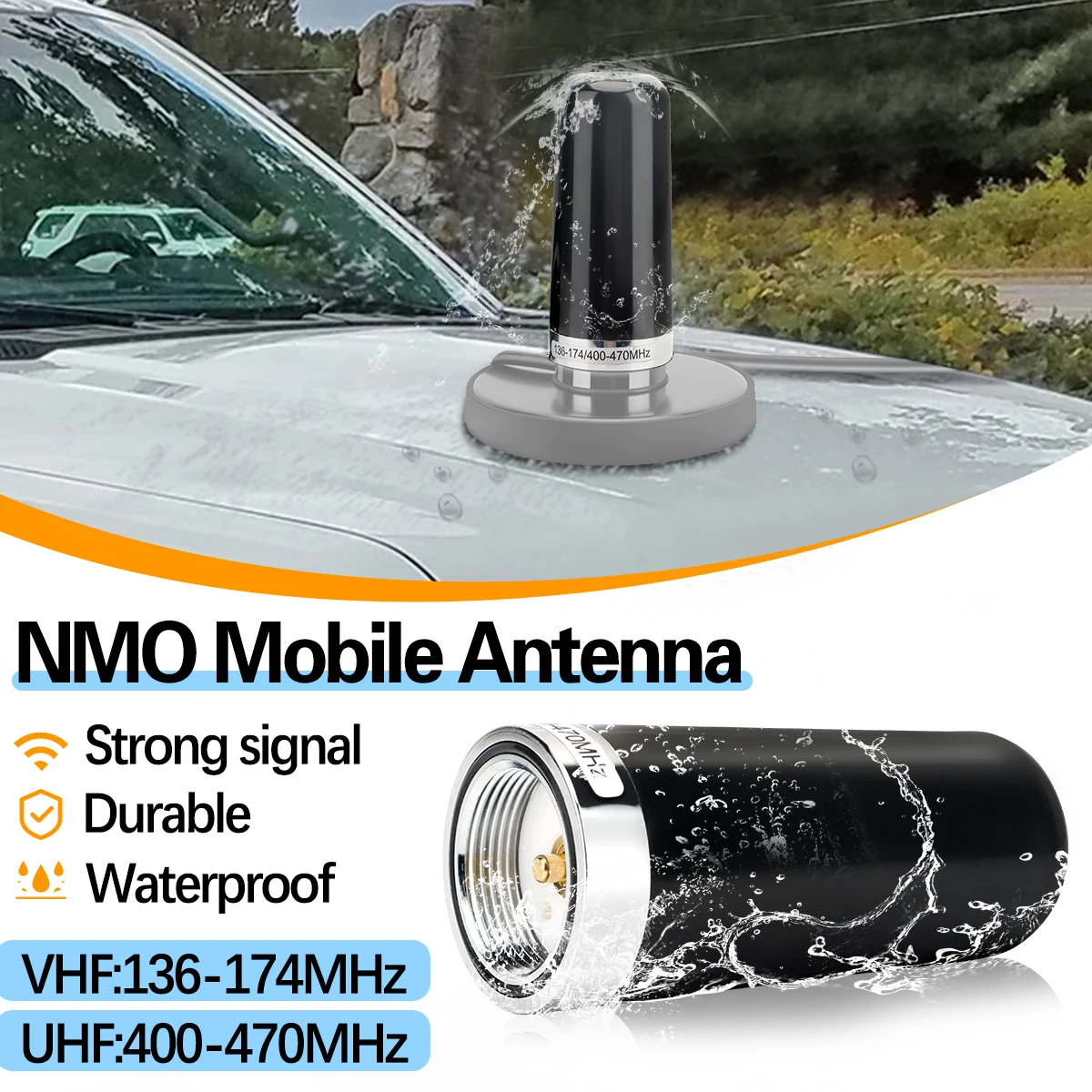 ABBREE Antena NMO Mount Dual Band UHF VHF 136-174MHz400-470MHz do samochodów ciężarowych Ham Radio Amateur Vehicle Mobile Radio Akcesoria