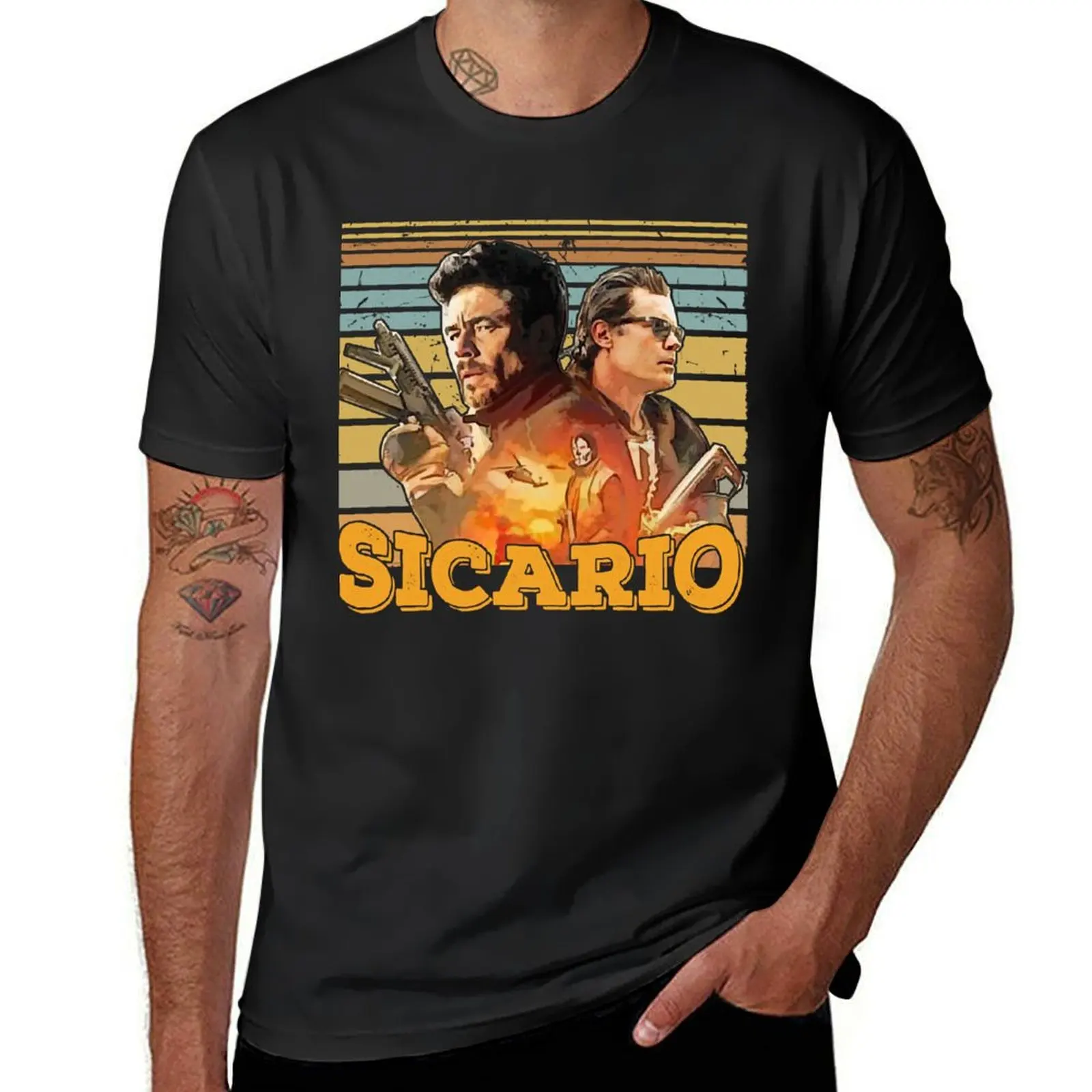 Music Vintage Fight Sicario Man Birthday Gift T-Shirt Aesthetic clothing oversizeds aesthetic clothes mens t shirt graphic