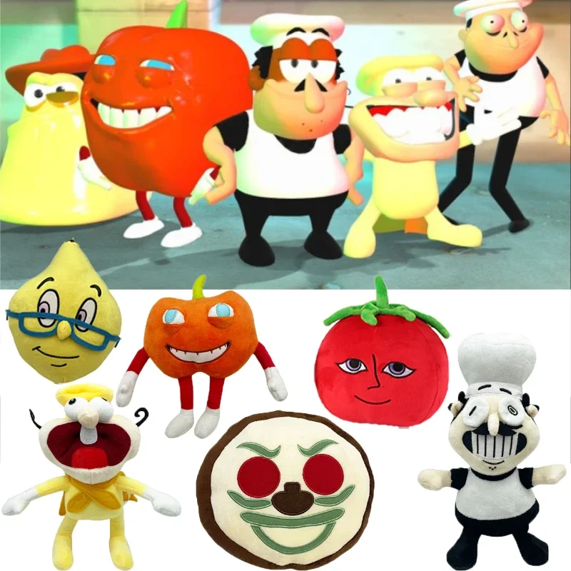

Плюшевые игрушки «Пицца Башня Пеппино» Ms.Lemons and Mr.Tomatos, мягкие куклы, украшение для дома, комнаты, плюшевые подарки на день рождения, Рождество