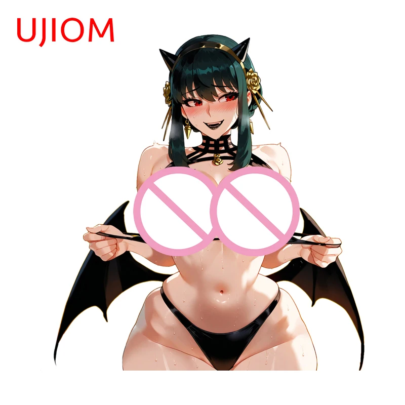 

UJIOM Devil Girl Yor Forger Wall Sticker Cool Personality Window Trunk Scratch Proof Decal Waterproof PVC Bathroom Accessories
