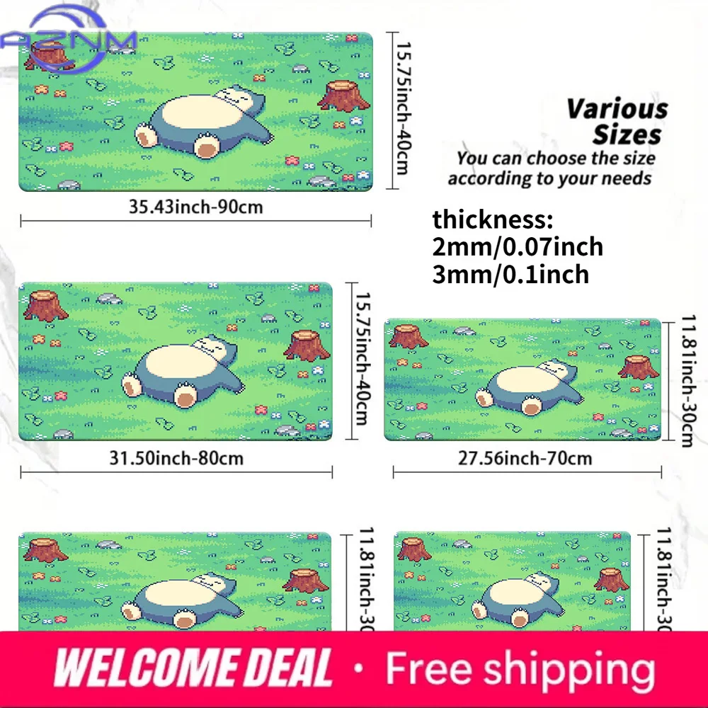 

Pixel Art Snorlax Relaxing Grass TCG Gaming Desk Mat