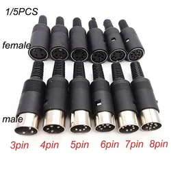 DIN 3pin 4pin 5pin 6pin 7pin 8 Pin Male Female Plug socket jack Solder Connector with Plastic Handle D Connectors P1