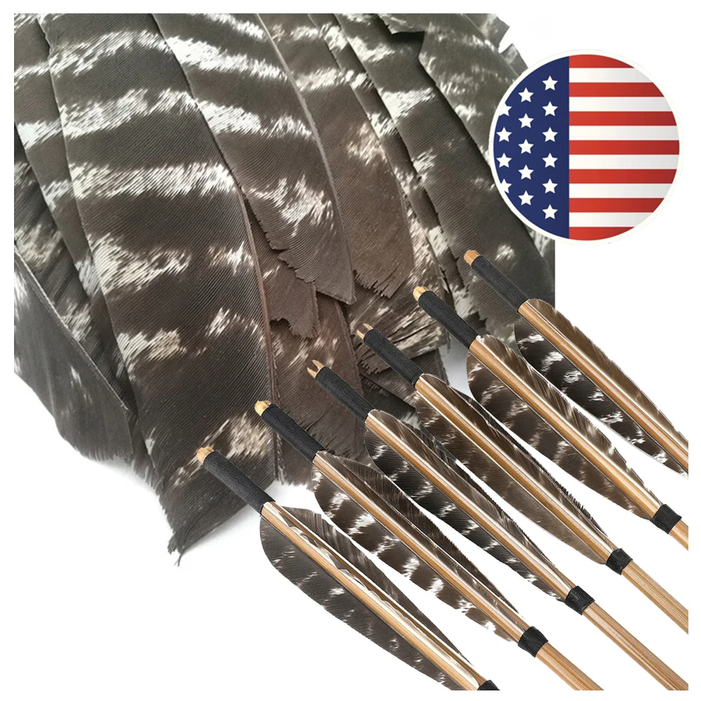 

Archery Turkey Feather Left/Right Wing Real Natural Fletches for Arrow DIY Bow Hunting Shooting Target Accessories 50pcs