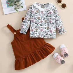 Newborn Baby Girls Set Clothing Fashion Baby Autumn Girl Dress 2 Pcs Set Clothes Suits Long Sleeve Children Princess Dress 0-18M