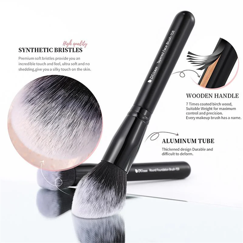 DUcare Makeup Brushes Professional Powder Foundation Eyeshadow Make Up Brushes Set Synthetic Goat Hair Cosmetic Brushes with Bag