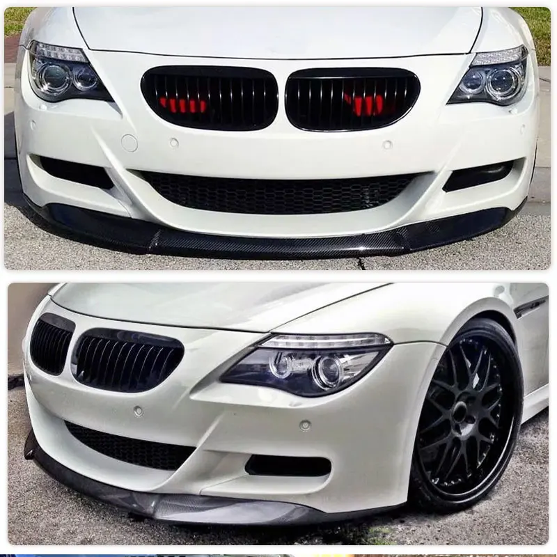 Carbon Fiber Front Bumper Lip Spoiler for BMW 6 Series E63 E64 M6 2006-2010 Car Racing Front Lip Chin Apron Guard Body Kit FRP