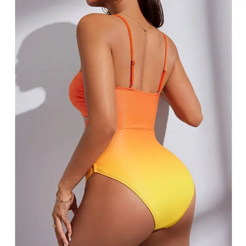Лето 2023, сексуальные цельные купальники, закрытые женские купальники с эффектом пуш-ап, одежда для купания, купальные костюмы для тела, пляжная одежда, купальщица в бассейне