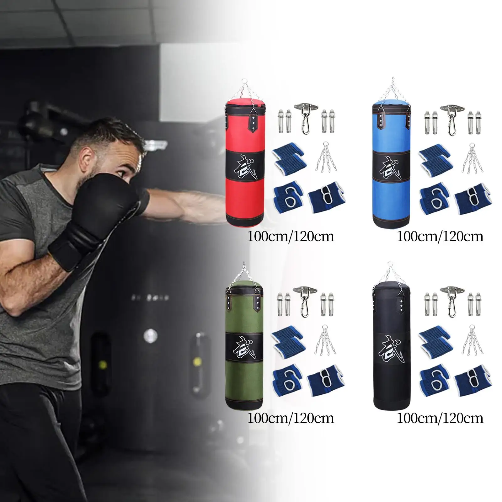 Gym Kick Boxing Unfilled Bag Workout Fitness,Boxing Bag Boxing Sandbag with Hanging Hook Fitness Unfilled Bag Punching Bag