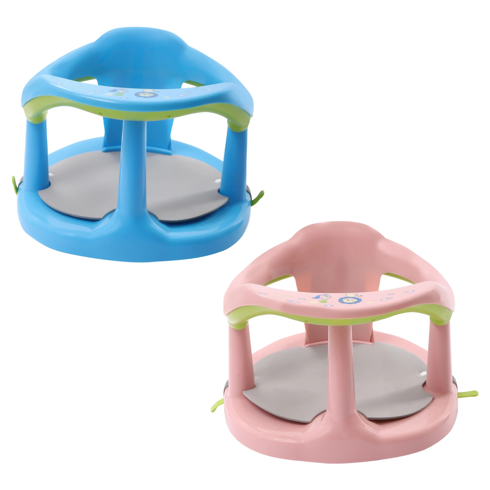 Blue/Pink Anti Slip Baby Bathtub Seat Baby Bath Seat for Tub Sit Up Infant Shower Chair for 6-18 Months