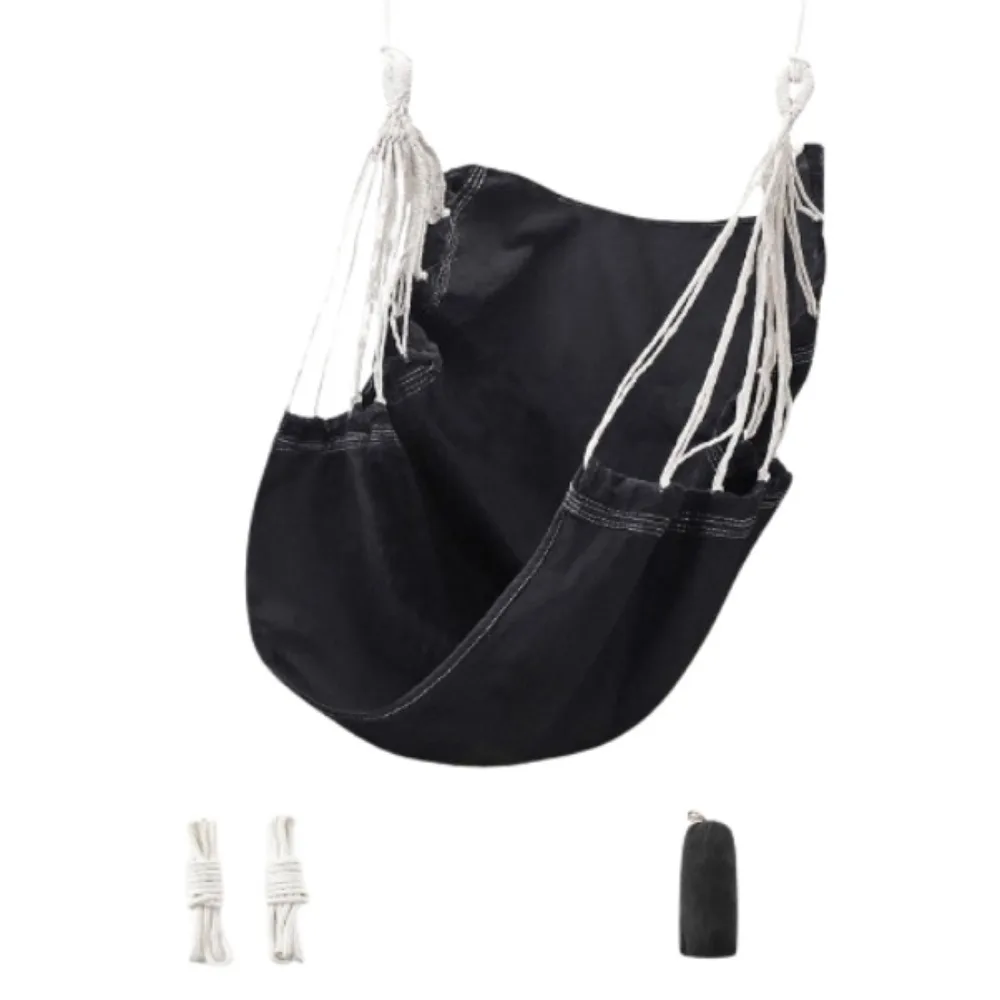 Comfortable Dormitory Hammock Chair Colorful Stripe Canvas Outdoor Hanging Chair with Storage Bag Handwoven Garden Swing Chair