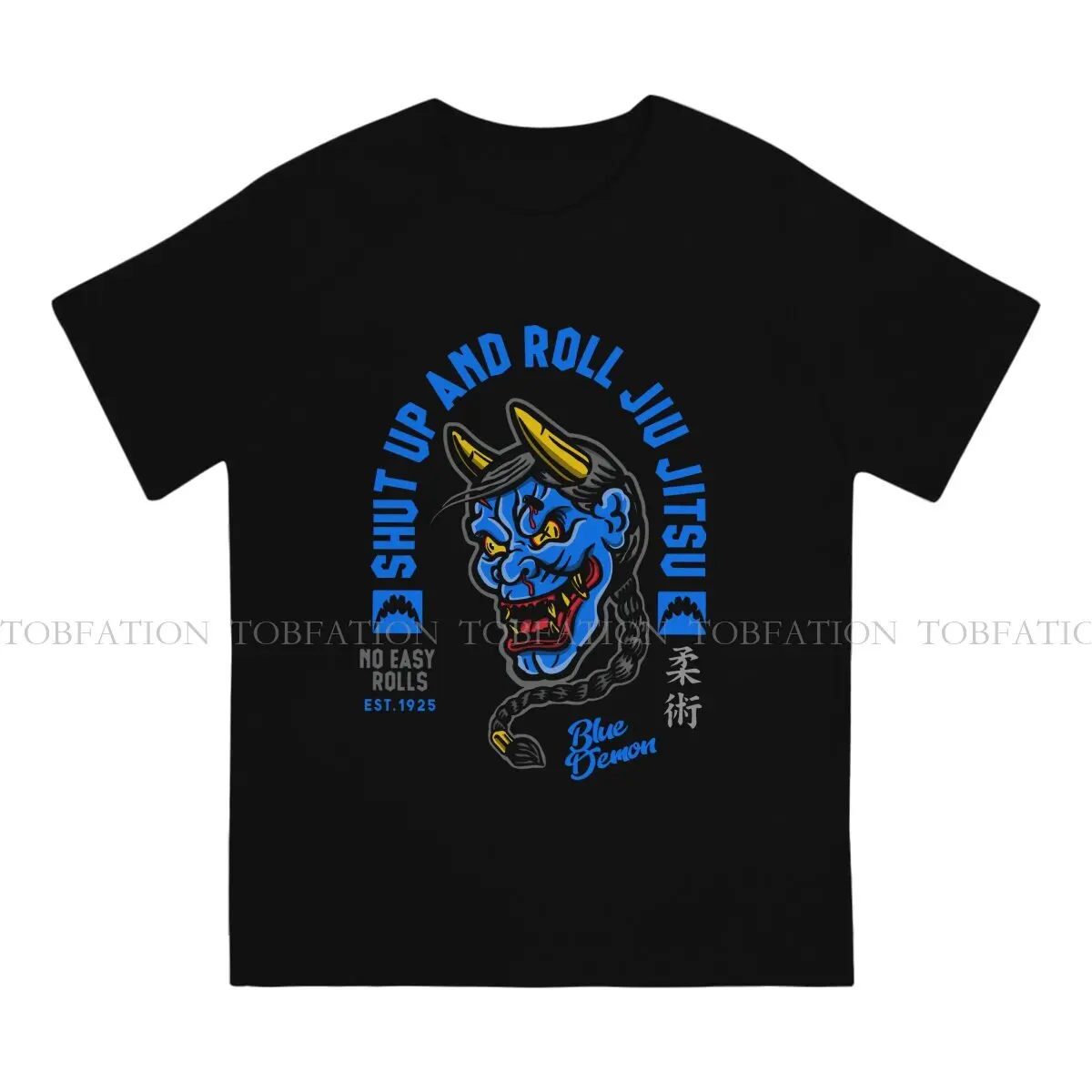 Jiu Jitsu BJJ Blue Demon T Shirt Vintage Punk Summer Oversized Cotton Men's Tops Harajuku O-Neck TShirt