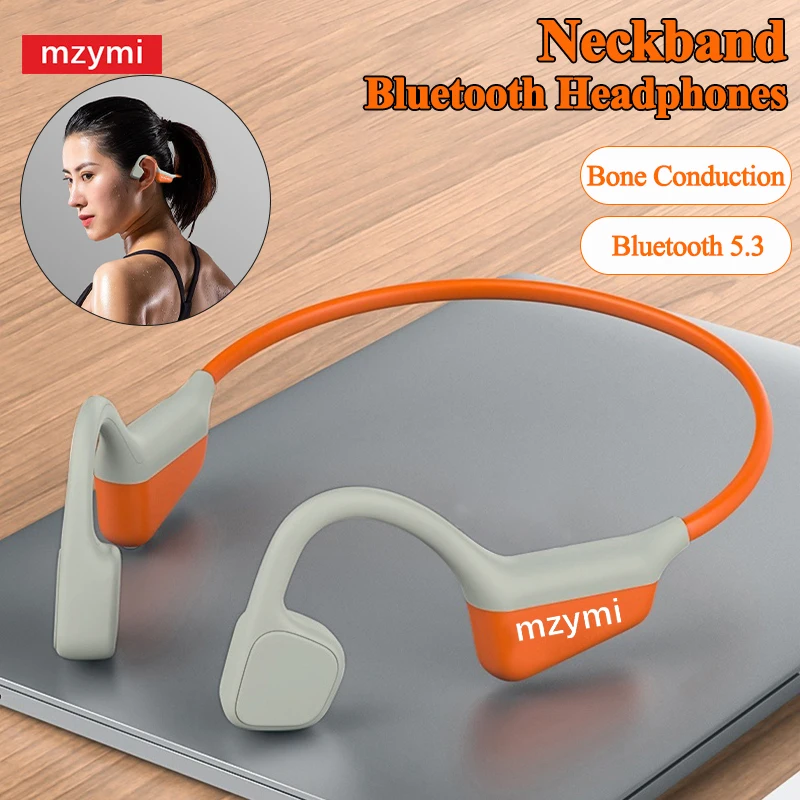 

mzymi Neckband I18PRO Bluetooth5.3 Headphones Bone Conduction Sport Earbuds HiFi Sound TWS Earphones Wireless Headest For XIAOMI