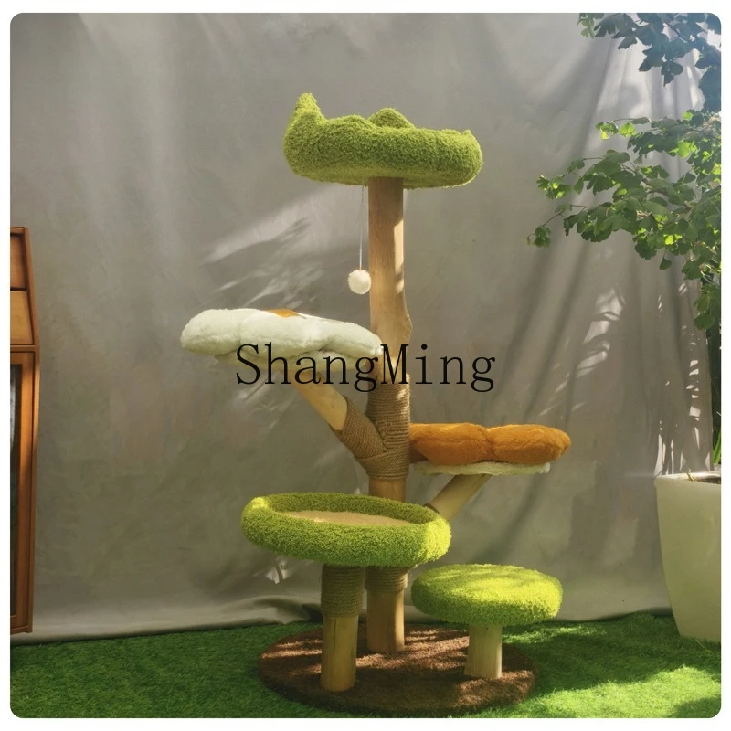 

SM household new cat climbing frame universal in all seasons does not occupy any area cat tree flowers integrated