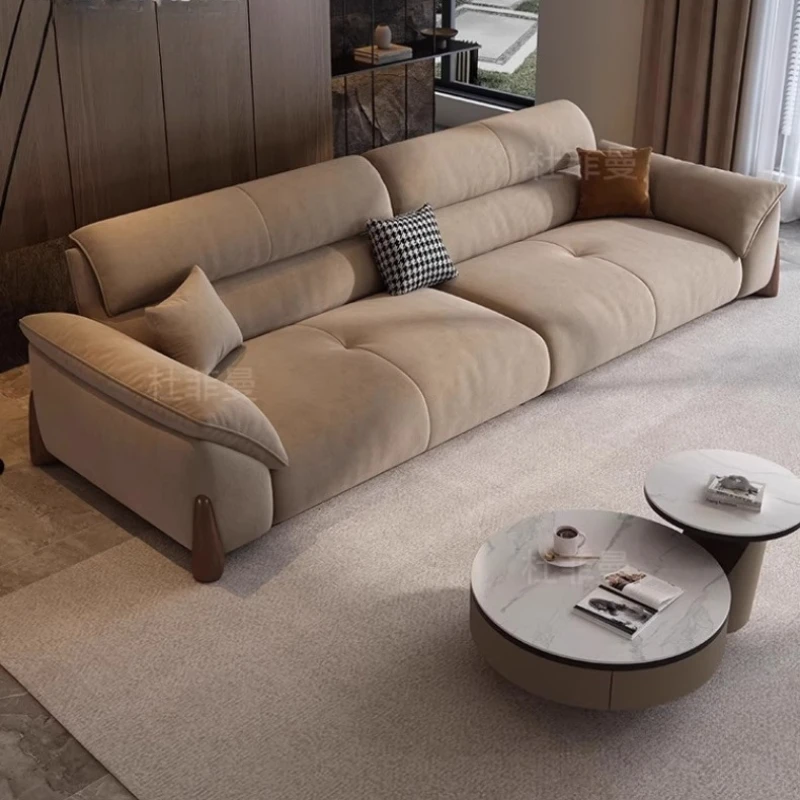 

Luxury Minimalist Living Room Sofa Genuine Leather Comfortable Soft Living Room Sofa Nordic Multifunctional Divano Furnitures