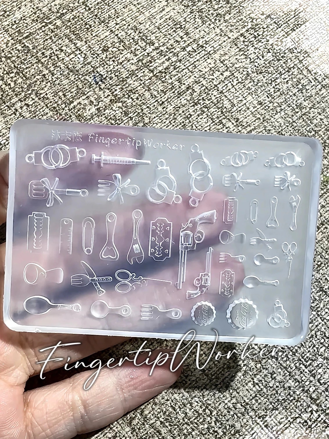 Serviesgoed, mes en vork, frisdrankflesdop Nail Art Mold Nail Art Accessoires Nail Art-sjablonen