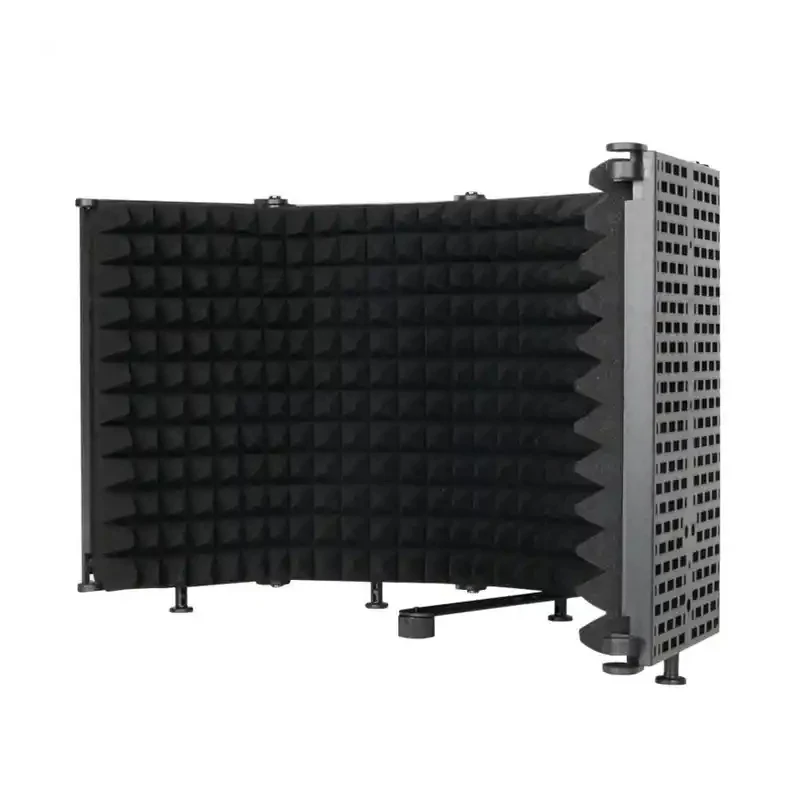 High Quality3/5 Door Studio Microphone Foldable Isolation Shield Popular Filter High-Density Absorbent Foam For Filtering Sound view 3