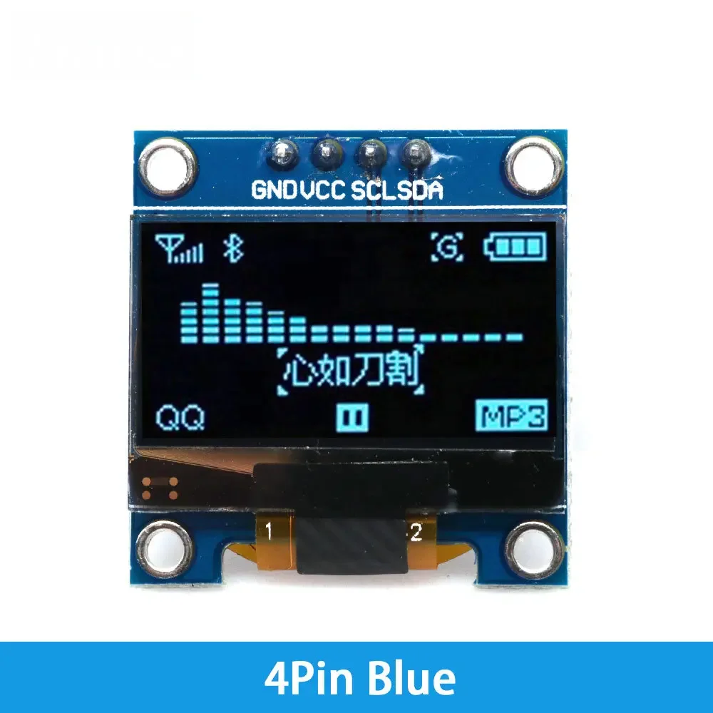 Módulo de exibição OLED SSD1306 de 0,96 polegadas - LCD I2C/SPI 128x64 com cores amarelo branco azul (encabezados de pino pré-soldado) para Arduino