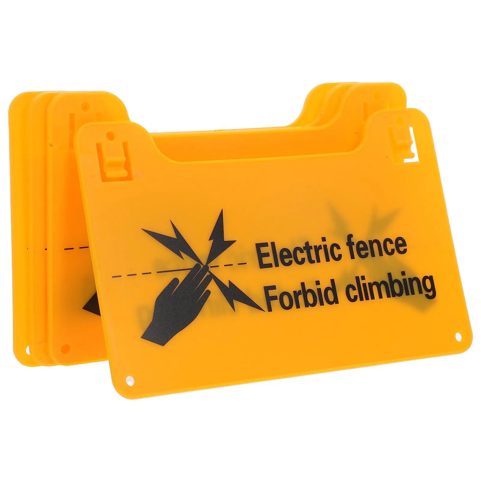 4 Pcs Electronic Fence Warning Sign High Voltage Danger No Climbing Clear Fonts Rounded Corners Predrilled Holes