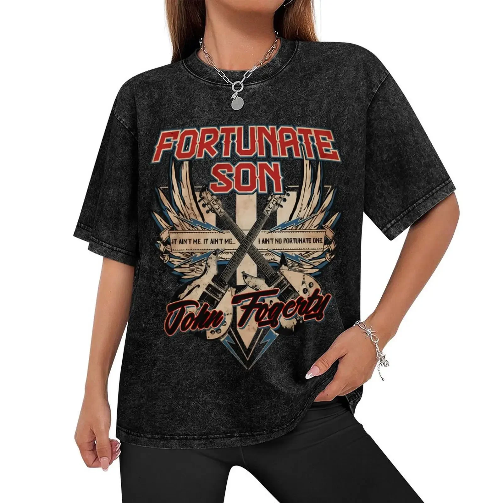 John Fogerty Fortunate Son Jersey T-Shirt hippie clothes Aesthetic clothing graphic tee shirt black t shirts for men