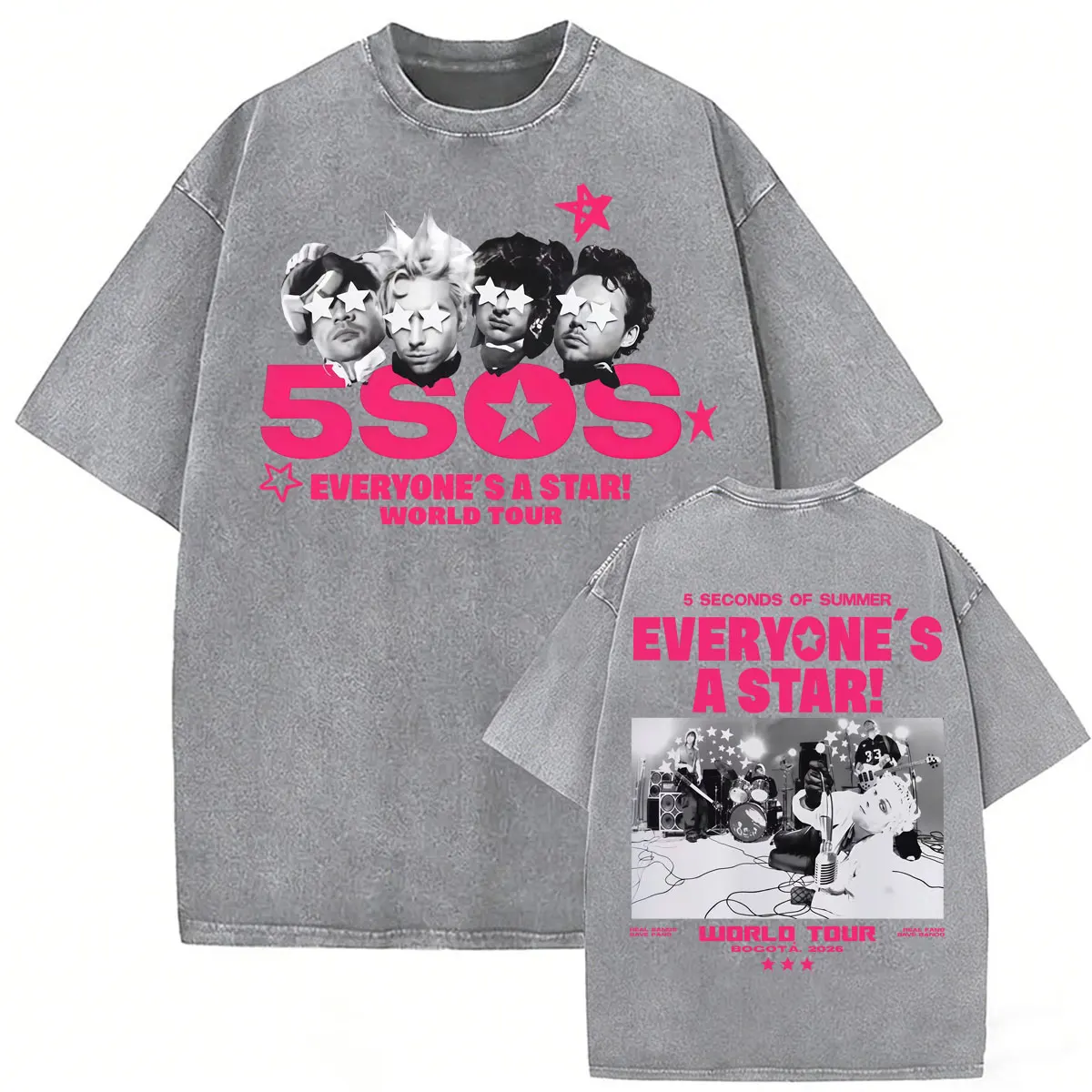 5 Seconds of Summer Everyone's A Star Music World Tour 2026 Konzert-T-Shirts für Herren und Damen, modisches Vintage-T-Shirt, Streetwear – Detail 15