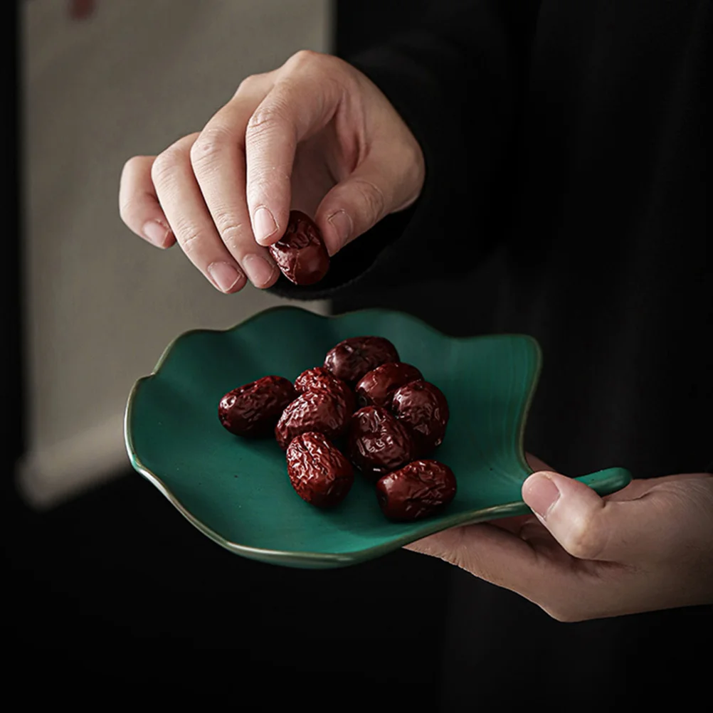 

1Pcs Ceramic Snack Plate Premium Fruit Storage Tray Smooth Easy Clean Serving Dish for Home Office Desktop Decor Utility