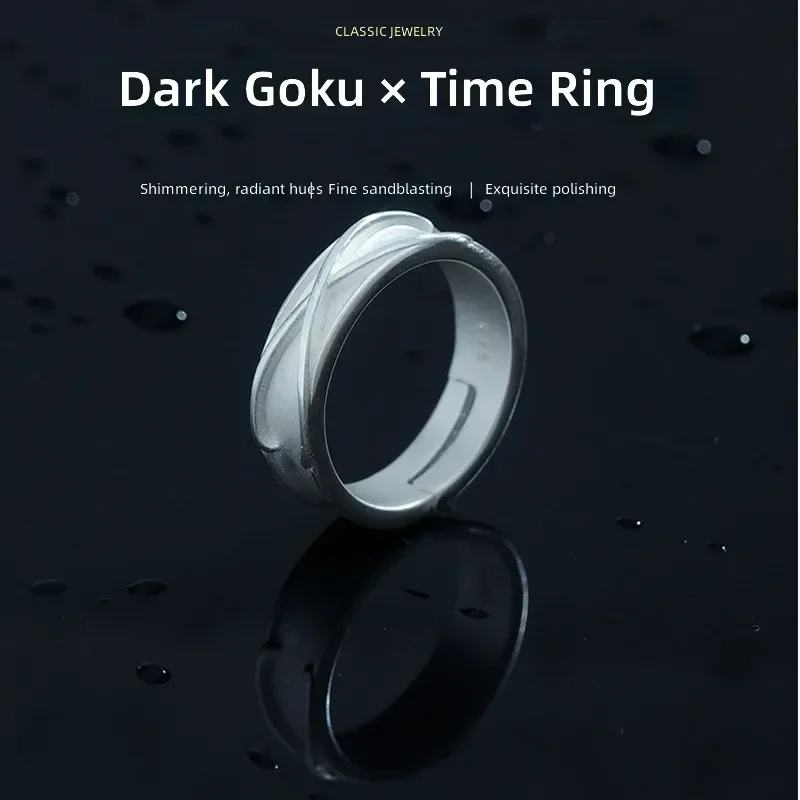 Dark Wukong Time Ring Male Anime Peripheral Seven Dragon Balls Super Universe Same Open Ring Frosted Ring Jewelry