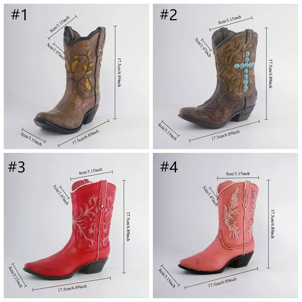 Durable Unique Boot Shaped Vases Resin Elegant Boot Flower Pot Handmade Waterproof Flower Arrangement Pot Office Decor