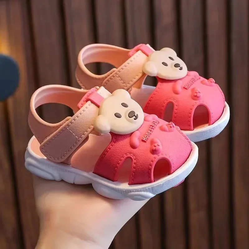 2024 Summer Baby Boys Girls Sandals Children Beach Sandals Cartoon Infant Toddler Shoes Comfortable Soft Sole Kids Student Shoes