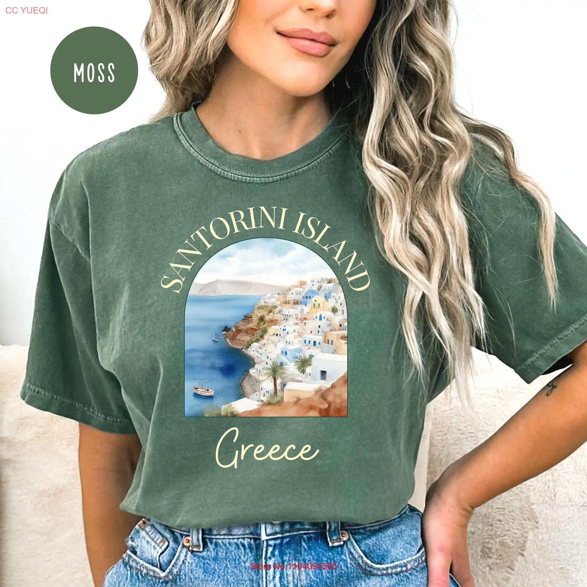 Santorini Island Greece Comfort Colors T Shirt Vacation Thera Greek Islands Travel long or short sleeves