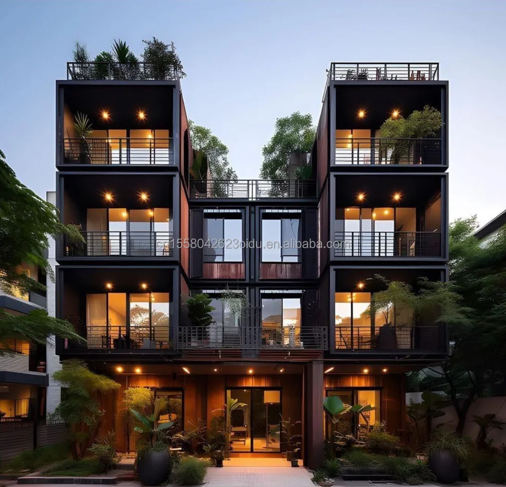 Custom Easy Fast Installation Real Estate Cheap Prefabricated Steel Light Structure Multi Floor Container Tool House Modern