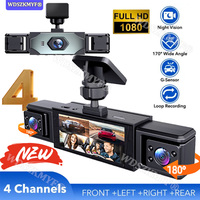 360° Car Camera 3/4Lens 1080P Dash Cam Car recording camera Car DVR Front Left right RearView Camera Black Box Night Vision