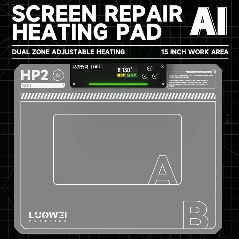 Luowei LW-HP2 almofada de aquecimento de tela lcd para celular tablet tela inteligente desmontagem tapete de aquecimento de dupla camada