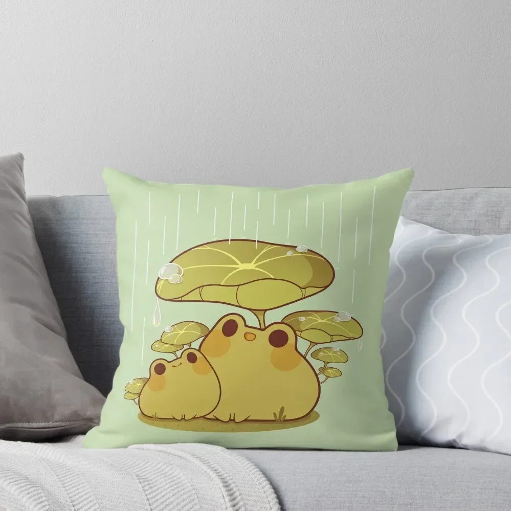 

Froggies together in the rain Throw Pillow Bed pillowcases Marble Cushion Cover Pillow