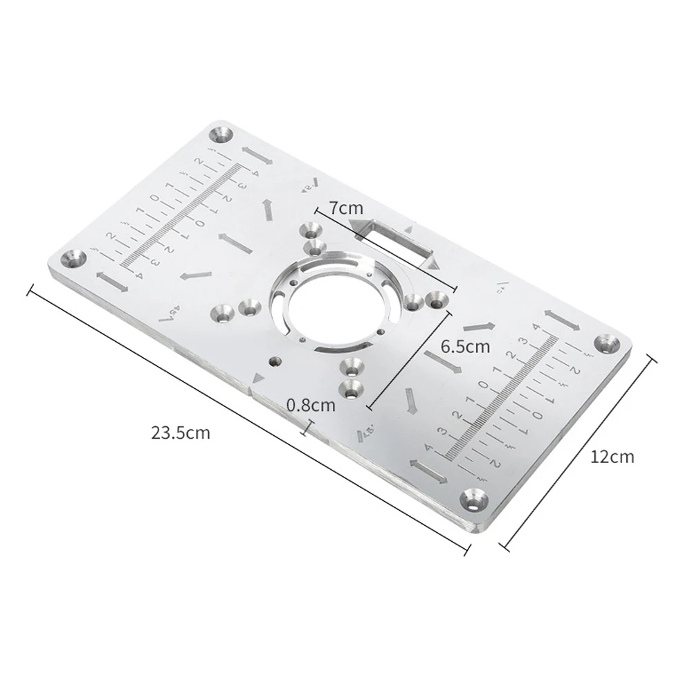 

Aluminium Router Table Insert Plate Table For Woodworking Benches Router Plate Wood Tools Milling Trimming Machine With Rings