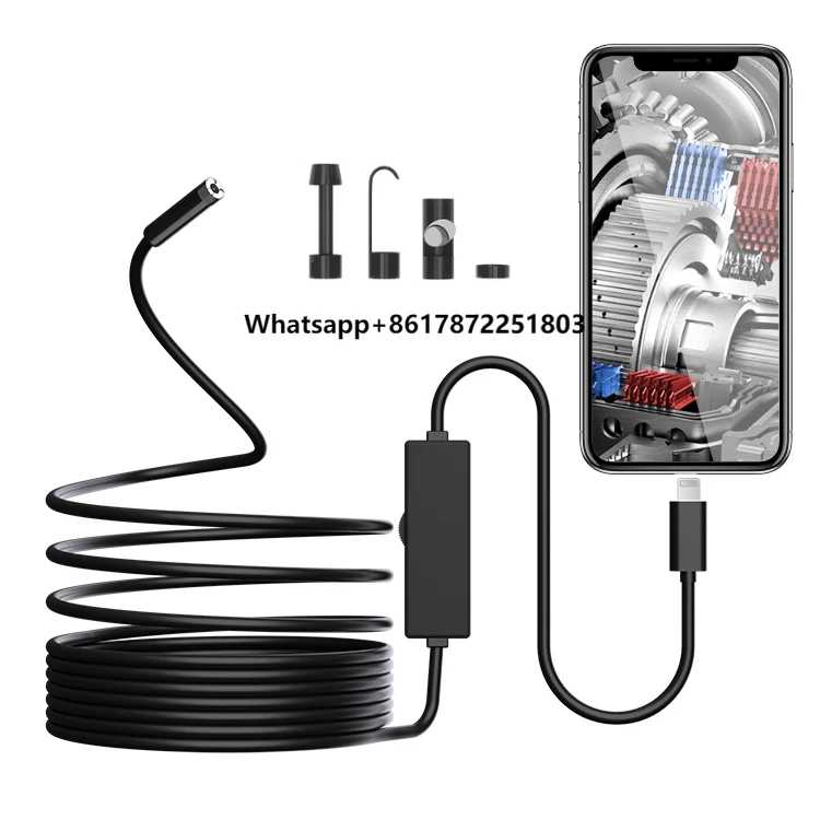 

Dearsee SM8 HD 1440P Industrial Endoscope With IOS Lightning Adapter 5M Snake Camera Portable Endoscope