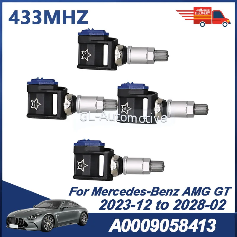 

4PCS Tire Pressure Sensor TPMS Sensor For Mercedes-Benz AMG GT 2023-2028 EQE C-Class A0009058413 A0009058706