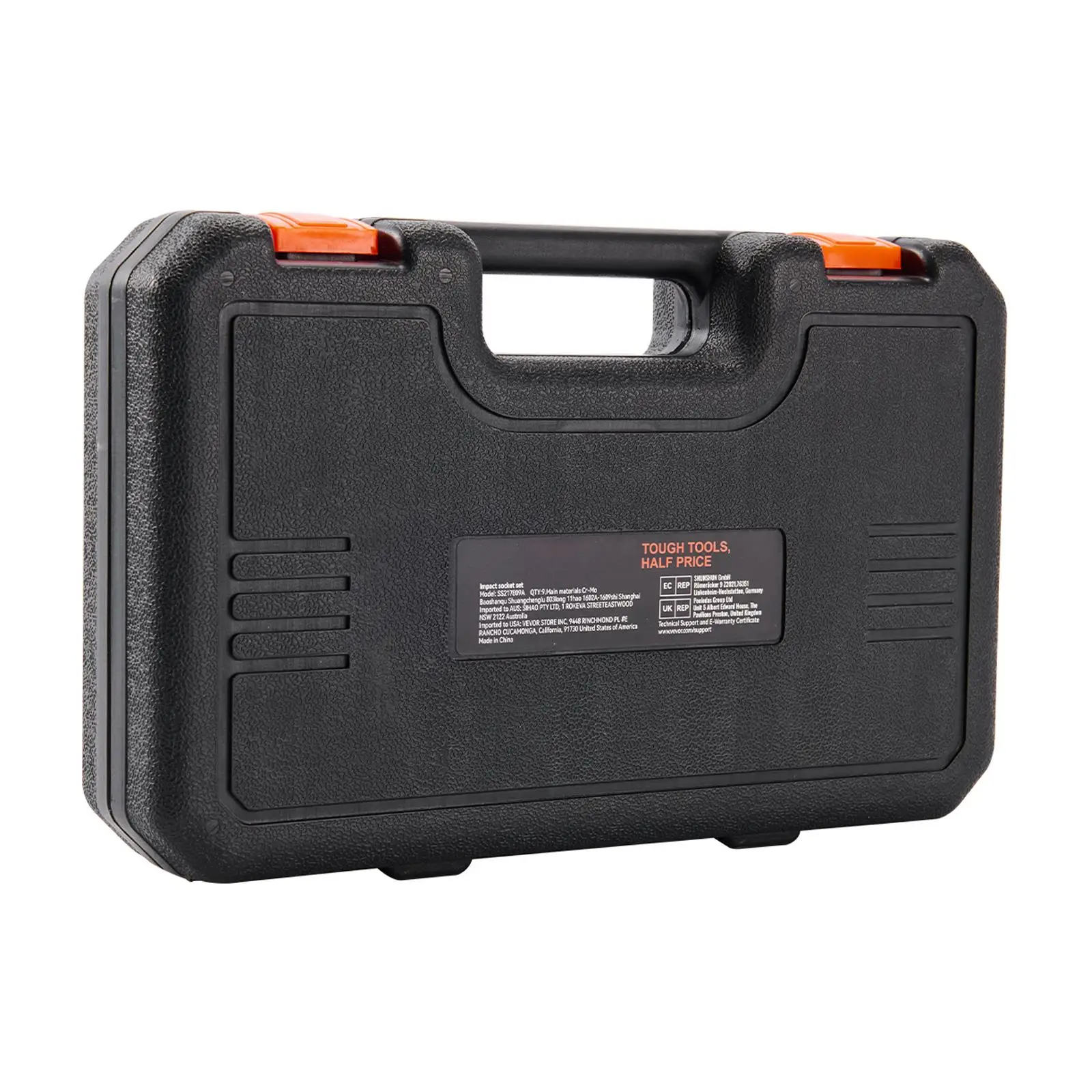 1/2 Inch Drive Impact Socket Set 9 Piece Deep Metric 29 to 38mm 6 Point Cr Mo Alloy Steel for auto Repair Storage Case