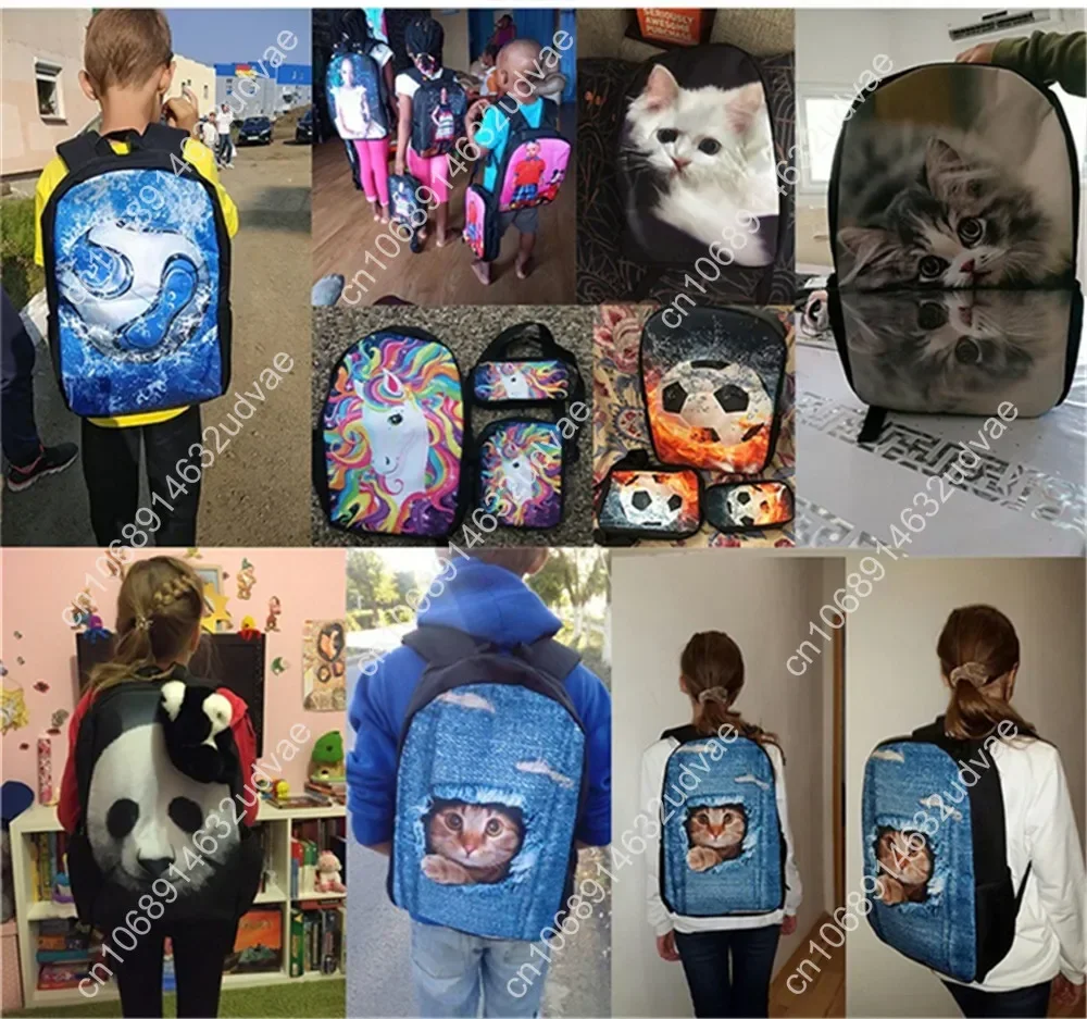 Husky Dog Print Children School Bag Set for Girls Boys Primary Student School Backpack Kids Book Bag Mochila Escolar