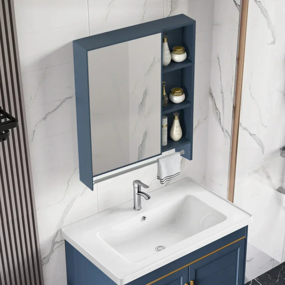 Simple Alumimum Bathroom Cabinet Bathroom Washbasin Combination Integrated Ceramic Sink Washstand Basin