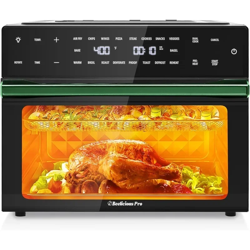 32QT Extra Large Air Fryer, 19-In-1 Air Fryer Toaster Oven Combo with Rotisserie and Dehydrator