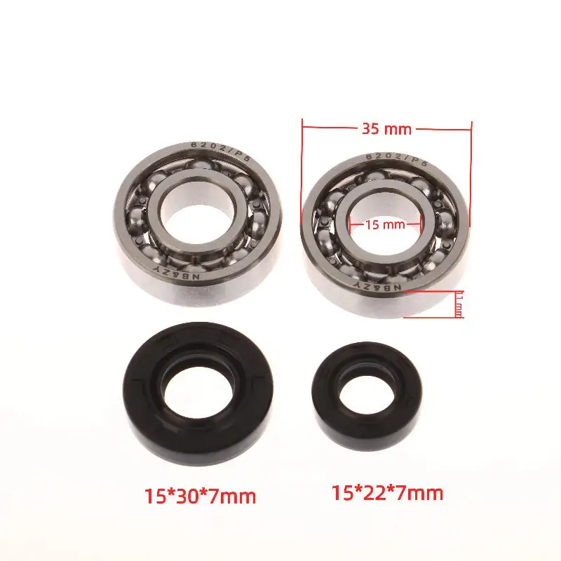 4Pcs/set Crankshaft Oil Seal Grooved Ball Bearing Kit For CG430 520 TL43 TL52 Brush Cutter & Grass Trimmer
