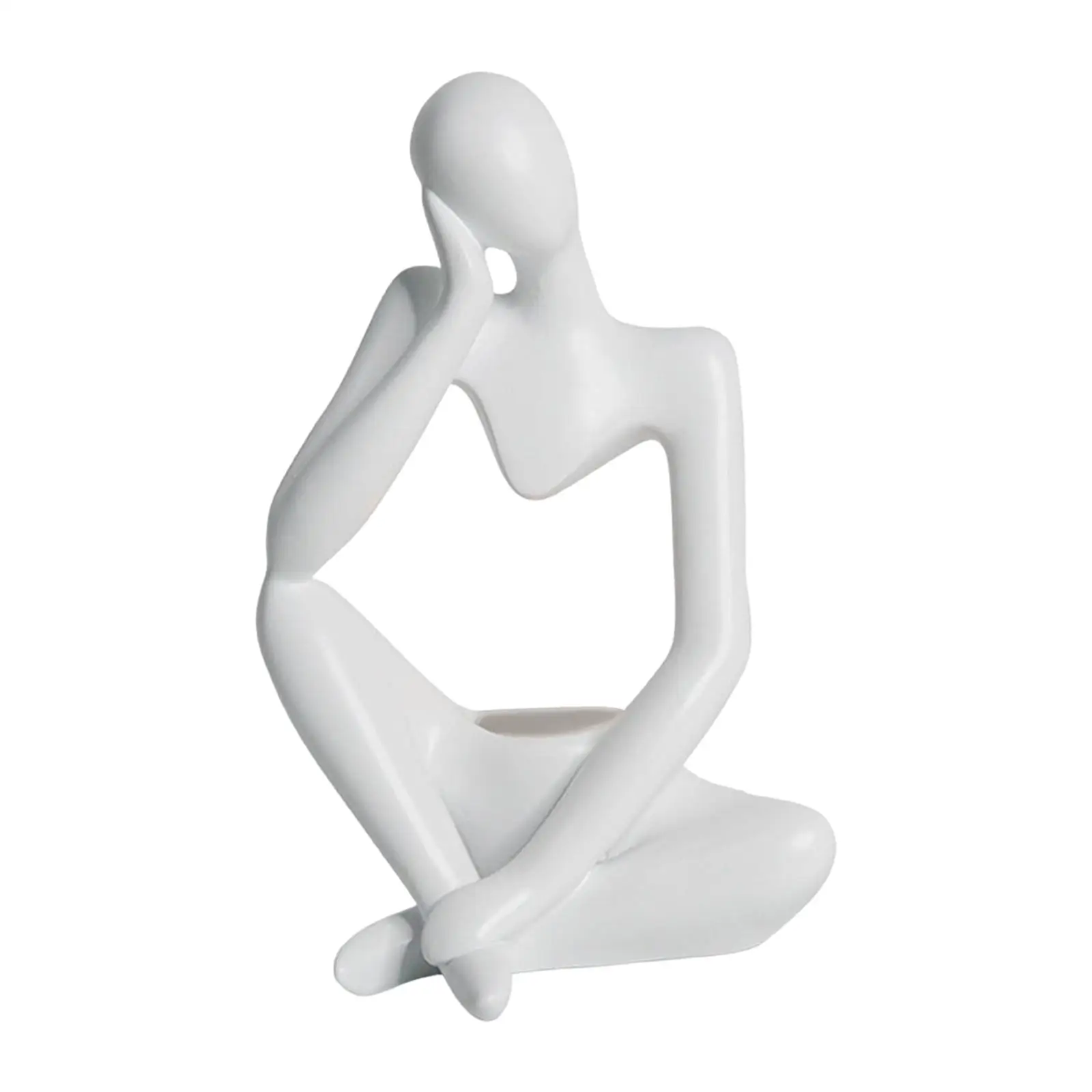 Nordic Thinker Figurine Candle Holder Ornament Collectible Resin Decoration